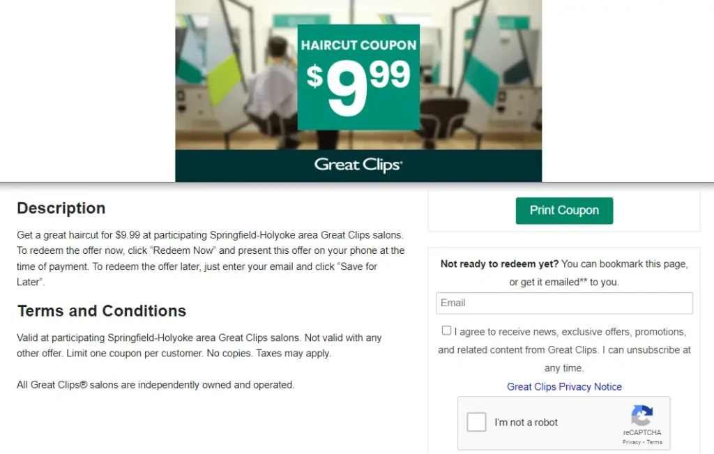 Great Clips $9.99 Coupon Printable